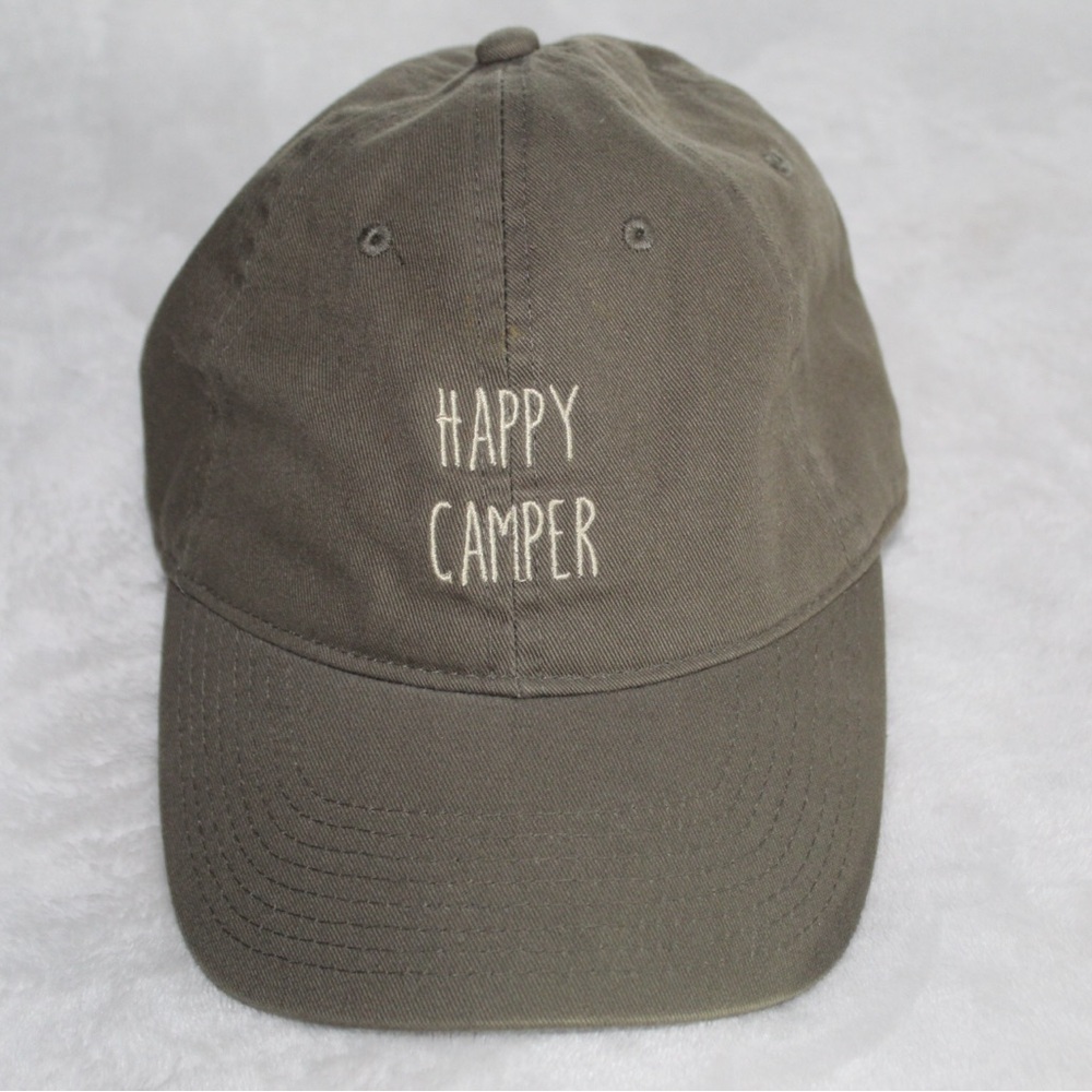 Army Green ‘Happy Camper’ Baseball Hat